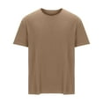thumbnail image 1 of Alkepwun Shirts for Men Casual Short Sleeve Oversized Cotton Crew Neck Tee Classic Solid Loose Basic Lightweight Breathable Gym Workout Tops, 1 of 4