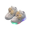 thumbnail image 1 of Alkepwun Shoes for Girls Glowing Light-Up Bow Princess Shoes Baby Casual Versatile Walking Shoes Soft Comfortable Breathable Adhesive Sport Shoes Girl Birthday Present, 1 of 5