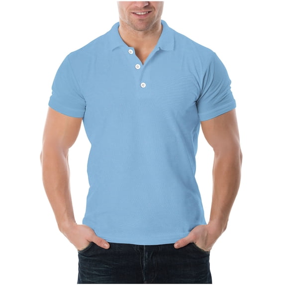 Alkepwun Short Sleeve Shirts for Men Short Sleeve Classic Slim Fit 3 Button Collar Golf Shirt Casual Comfort Lightweight Breathable Basic Tops