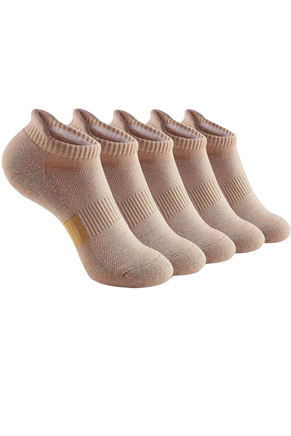 No Show Socks Womens 5 Pairs Cotton Anti-Blister Wicking Hiking Athletic Running Ankle Socks Thick Comfortable Breathable Workout Cushioned Socks