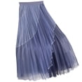 thumbnail image 1 of Alkepwun Skirts for Women Patchwork Pleated Mesh Elastic Waist A-Line Large Hem Mid-Length Skirt Lightweight Comfort Breathable Princess, 1 of 8