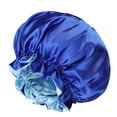 thumbnail image 1 of Alkepwun Sleeping Caps for Women Double-Layer Satin Stretch Wide-Brim Bath Hat Lightweight Comfortable Breathable Large Secure Sleep Cap, 1 of 3