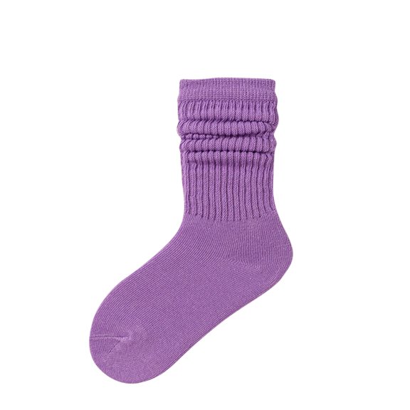 Alkepwun Socks for Kids Solid-Color Knit Slouch Socks Sweat-Wicking Breathable Mid-Calf Socks Unisex Seamless Cotton Uniform Stockings Breathable Cute Warm Thick Breathable Cute Little Kids Socks