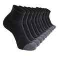 thumbnail image 1 of Alkepwun Socks for Men 100% Cotton Color-Block Moisture Wicking Breathable Non-Slip Mid-Calf Socks Lightweight Quick Dry Ribbed-Cuff Running Sports Quarter Socks 5pc, 1 of 4