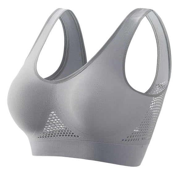 Alkepwun Sports Bra Breathable Anti Sagging Plus Size Lightweight Wireless Bra Cooling Lift Up Air Tech Mesh High Support Bras Comfortable Seamless Yoga Pilates Tank Top
