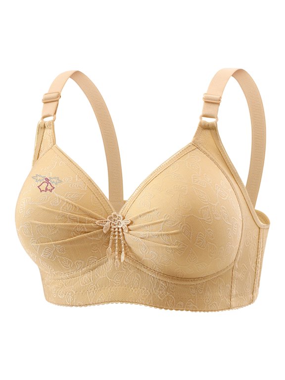 Sports Bra Contrast Color Lift Gather Wireless Lightweight Breathable Side-Boob Control Bra Cozy Full Coverage Sag Prevention Everyday Bras
