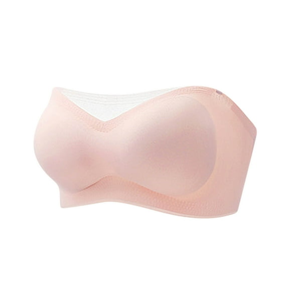 Alkepwun Strapless Bras for Women Seamless Non-Slip Padded Bandeau Bra Comfort Wireless Tube Top Bralette