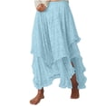 thumbnail image 1 of Alkepwun Summer Skirts Womens Lace Elastic Asymmetrical Layered Hem Long Skirts High Waist See-Through Y2K Flowy Vintage Fairy Curtain Skirt, 1 of 7