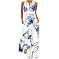 thumbnail image 1 of Alkepwun Sun Dresses Women Casual Loose Plus Size V-Neck Sleeveless Pocket Tank Dress Comfort Breathable Floral Print Bohemian Style Long Dress, 1 of 3