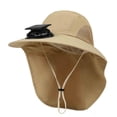 thumbnail image 1 of Alkepwun Sun Hats for Men Wide Brim Solar Fan Sun Cap with Neck Flap Unisex Adjustable Chin Strap Outdoor Hiking Camping Waterproof Fishing Hat, 1 of 5