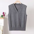 thumbnail image 1 of Alkepwun Sweater Vest Women Solid Classic V Neck Pullover Knitwear Tops Uniform Sleeveless Knitted Sweaters Vests, 1 of 7