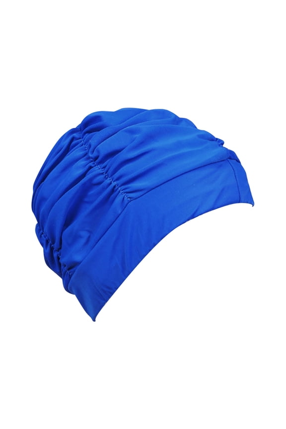 Swim Cap Women Adult Solid Color Pleated Cloth Large Swimming Caps Lightweight Comfort Stretchy Breathable Colorful Hot Spring Bathing Hat