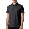 thumbnail image 1 of Alkepwun T Shirts for Man Solid Color Casual Loose Ice Silk Seamless Short Sleeve Tops Moisture Wicking Stretch Button Collared Dry fit Golf Shirt, 1 of 6