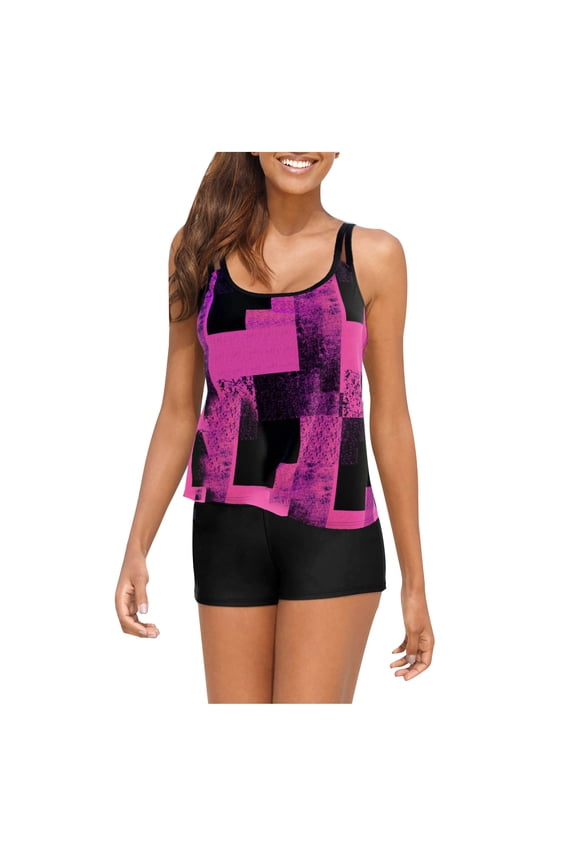 Tankini Swimsuits for Women 2024 Tummy Control Bathing Suits Tye-Dye Swimwear Modest 2 Piece Swimsuit Top with Shorts