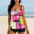 thumbnail image 1 of Alkepwun Tankini Swimsuits for Women 2025 Two Piece Bathing Suits Tummy Control Swimwear Flowy Boho Floral Swim Tank Top with Boyshorts, 1 of 5