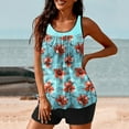 thumbnail image 1 of Alkepwun Tankini Swimsuits for Women Tummy Control Bathing Suit Floral Swimwear Scoop Neck Padded Swim Tank Top with Boyshorts, 1 of 5