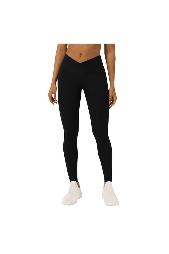 Tights for Women Hidden Butt Lifting Tummy Control V High Waisted Workout Gym Leggings No See-Through Stretch Nude-Feel Running Yoga Pants