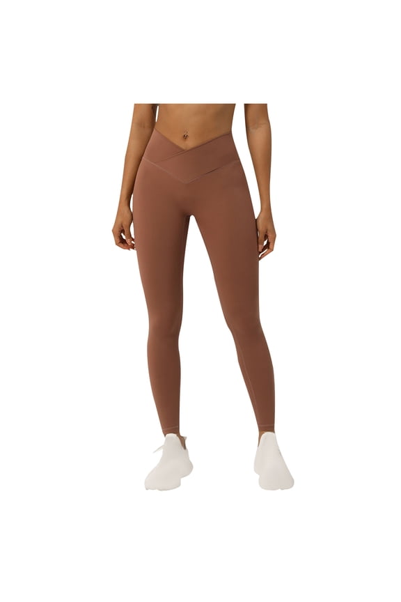 Tights for Women Hidden Butt Lifting Tummy Control V High Waisted Workout Gym Leggings No See-Through Stretch Nude-Feel Running Yoga Pants