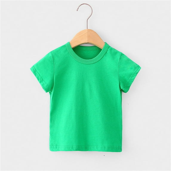 Alkepwun Toddler Baby Boys Solid Short Sleeve T Shirts Baby Girls Summer Clothes Unisex Infant Crew Neck Cotton Tees