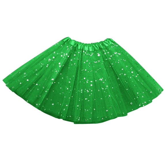 Alkepwun Tulle Skirts for Women Elastic High Waist Sparkling Sequins Puffy Tutu Skirt Lightweight Breathable Comfort Pleated Mini A Line Ballet Skirt