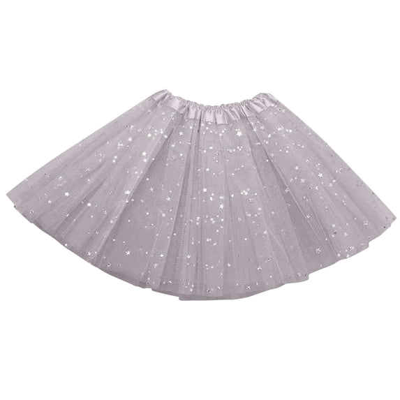 Alkepwun Tulle Skirts for Women Elastic High Waist Sparkling Sequins Puffy Tutu Skirt Lightweight Breathable Comfort Pleated Mini A Line Ballet Skirt