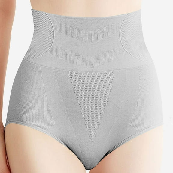 Alkepwun Tummy Control Underwear for Women High-Waisted Postpartum Shaping Underwear with Waist Cincher Butt Lift Cotton Crotch Large Size Underwear Stretch Compression Full Coverage Briefs