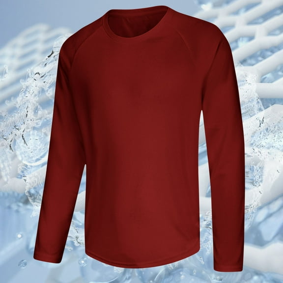 Alkepwun UPF 50  Fishing Shirts for Men UV Sun Protection Raglan Long Sleeve Shirts Lightweight Quick Dry Breathable Performance Rash Guard Swim Shirts