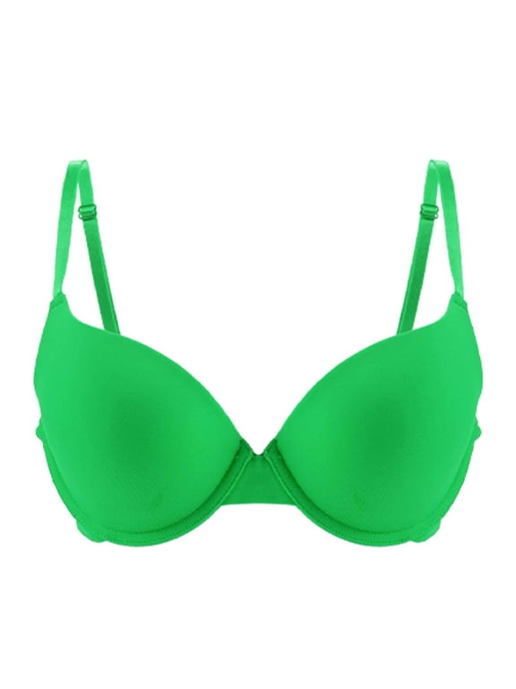 Underwire Bras for Women Push Up Seamless Support Plunge Everyday Bra Lightweight Breathable Back Fat Smoothing Lift Adjustable Comfort Underwear