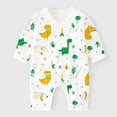 thumbnail image 1 of Alkepwun Unisex Baby Cotton Romper Boys Wrap Tie One Piece Jumpsuits Infant Short Sleeve Footless Pajamas Newborn Summer Playsuit Outfit Baby Girl Clothes 0-9M, 1 of 4