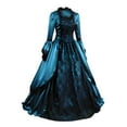 thumbnail image 1 of Alkepwun Victorian Dress for Women Rococo Ball Gown Vintage Court Lace Overlay Bell Sleeves Floor Length Masquerade Theme Dresses Halloween Cosplay Evening Dress, 1 of 3