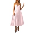 thumbnail image 1 of Alkepwun Wedding Guest Dresses for Women Fishbone Strapless Solid-Color Off Shoulder Evening Gown Solid Sexy Satin Corset Pleated Comfort Breathable Party Dress, 1 of 8