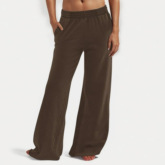 Alkepwun Wide Leg Sweatpants for Women Elastic Waist Workout Athletic Pants Casual Baggy Flare Sweats Lounge Bottoms with Pockets