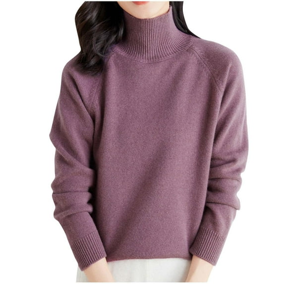 Alkepwun Winter Sweaters for Women Solid Color Raglan Sleeve High Neck Thickened Slim Fit Pullover Top Casual Everyday Plus Size Windproof Warm Base Layer Soft Comfortable Knit Sweater