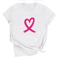 thumbnail image 1 of Alkepwun Women Breast Cancer Awareness Pink Ribbon Shirt Believe Faith Strong Heart Graphic Tops Cancer Fighter Tee, 1 of 3