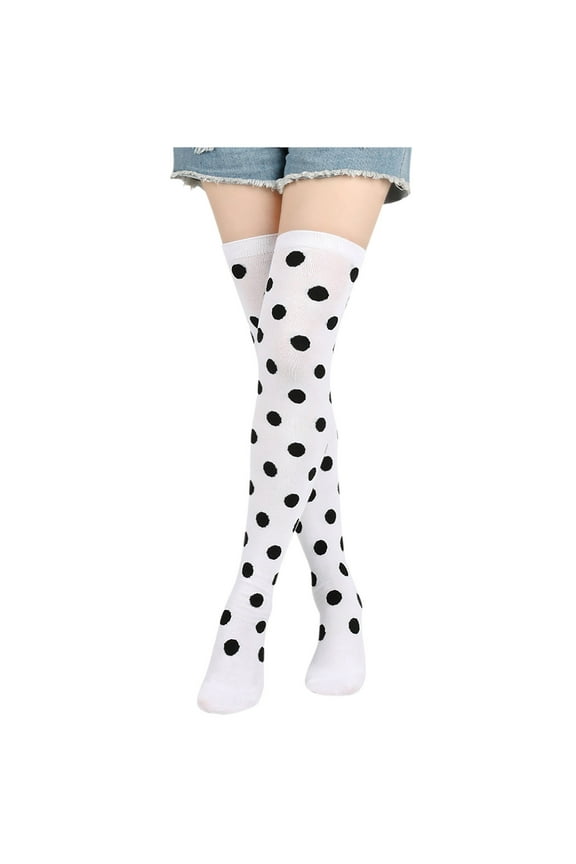 Women Compression Socks Warm Polka Dot Print Knee-High Socks Cotton Stretchy Calf Socks Nurses Travel Cute Knee High Socks Stockings Hiking Work Skiing Athletic Running Cycling