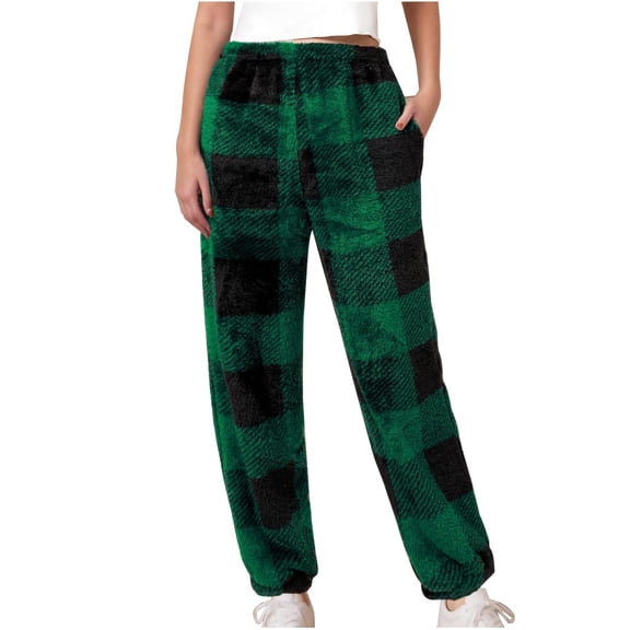 Alkepwun Women Fleece Pants, Lightweight Polar Fleece Lounge Sweatpants for Women, Straight Leg Pajama Pants with Pockets