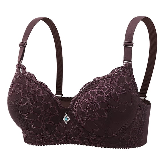 Alkepwun Women Lace Plus Size Bra Adjustable Full Coverage Seamless Breathable Soft Underwire Support Bras