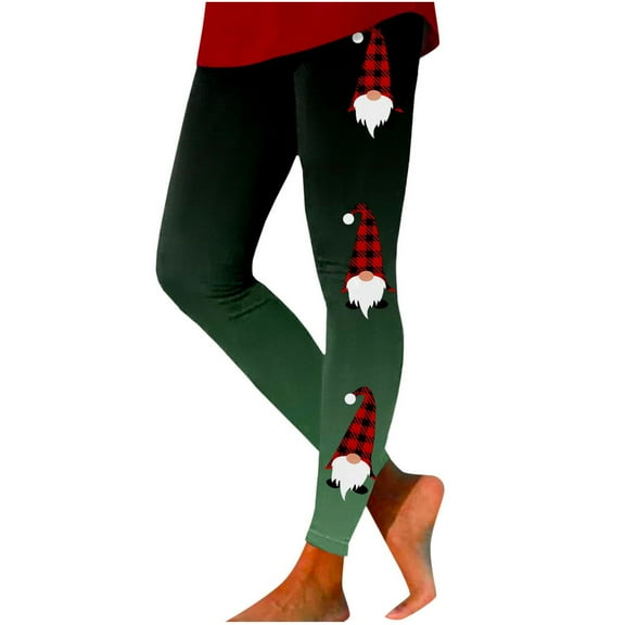 Alkepwun Women Yoga Pants Christmas Print Gradient Color High Waisted Butt Lifting Stretch Fitness Yoga Long Leggings Soft Comfor Tummy Control Pant