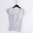 thumbnail image 1 of Alkepwun Women 's Modal T Shirt with Bra Short Sleeve Pajama Yoga Top Soft Padded Casual Top Tees Cotton Undershirt Sleepshirt, 1 of 7