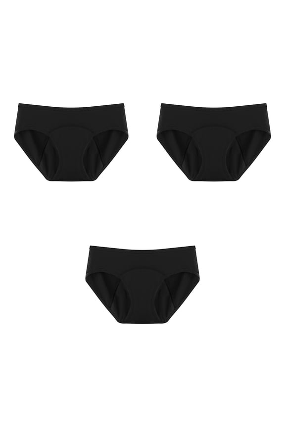 Women's Period Underwear Plus Size Cotton Underwear Heavy Flow Leakproof Panties Incontinence Postpartum Menstrual Protective Briefs 3 Pack XS-5XL on Clearance