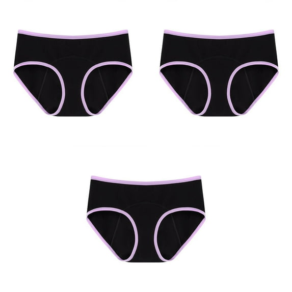 Alkepwun Women's Period Underwear Plus Size Cotton Underwear Heavy Flow Leakproof Panties Incontinence Postpartum Menstrual Protective Briefs 3 Pack XS-5XL on Clearance