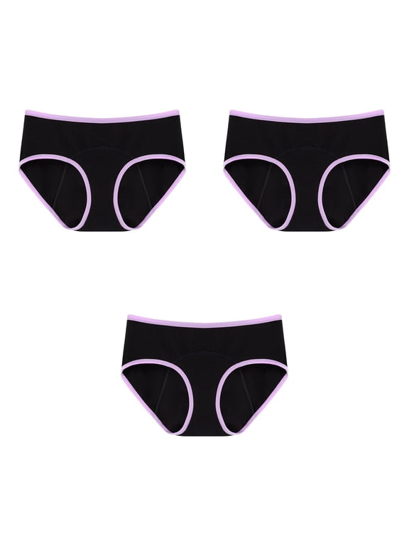 Women's Period Underwear Plus Size Cotton Underwear Heavy Flow Leakproof Panties Incontinence Postpartum Menstrual Protective Briefs 3 Pack XS-5XL on Clearance