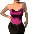 thumbnail image 1 of Alkepwun Women's Sexy Corset Strapless Top Solid Fishbone Girdling Backless Tanks Top Short Breast Wrap Bras, 1 of 6