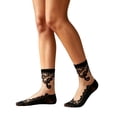 thumbnail image 1 of Alkepwun Women's Sheer Mesh Ankle Socks Vintage Floral Lace Trim Scalloped Cuff Transparent Thin Dress Socks for Summer, 1 of 5