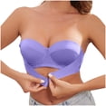 thumbnail image 1 of Alkepwun Women's Solid Color Strapless Front Closure Bandeau Bras Invisible Design Non-Slip Bralettes without Underwire, 1 of 7