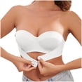thumbnail image 1 of Alkepwun Women's Solid Color Strapless Front Closure Bandeau Bras Invisible Design Non-Slip Bralettes without Underwire, 1 of 6