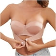 thumbnail image 1 of Alkepwun Women's Solid Color Strapless Front Closure Bandeau Bras Invisible Design Non-Slip Bralettes without Underwire, 1 of 8