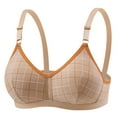 thumbnail image 1 of Alkepwun Women's Sports Bras Plaid Wire Free Full Cup Gathering Breathable Bra with Adjustable Straps Soft Comfort Daily Sleep Bra for Growth Stage, 1 of 4