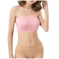 thumbnail image 1 of Alkepwun Women's Strapless Bandeau Wireless Bra Plus Size Lightly Chest Padded Seamless Tube Top Everyday Bralette, 1 of 8
