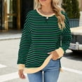 thumbnail image 1 of Alkepwun Women's Striped Sweatshirt Color Block Long Sleeve Sweaters Crewneck Hoodies Shirts Blouse Casual Loose Pullover Tops, 1 of 7